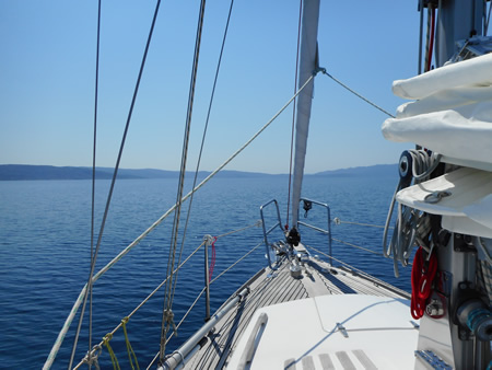 Vent nul et mer d'huile pour notre première navigation 